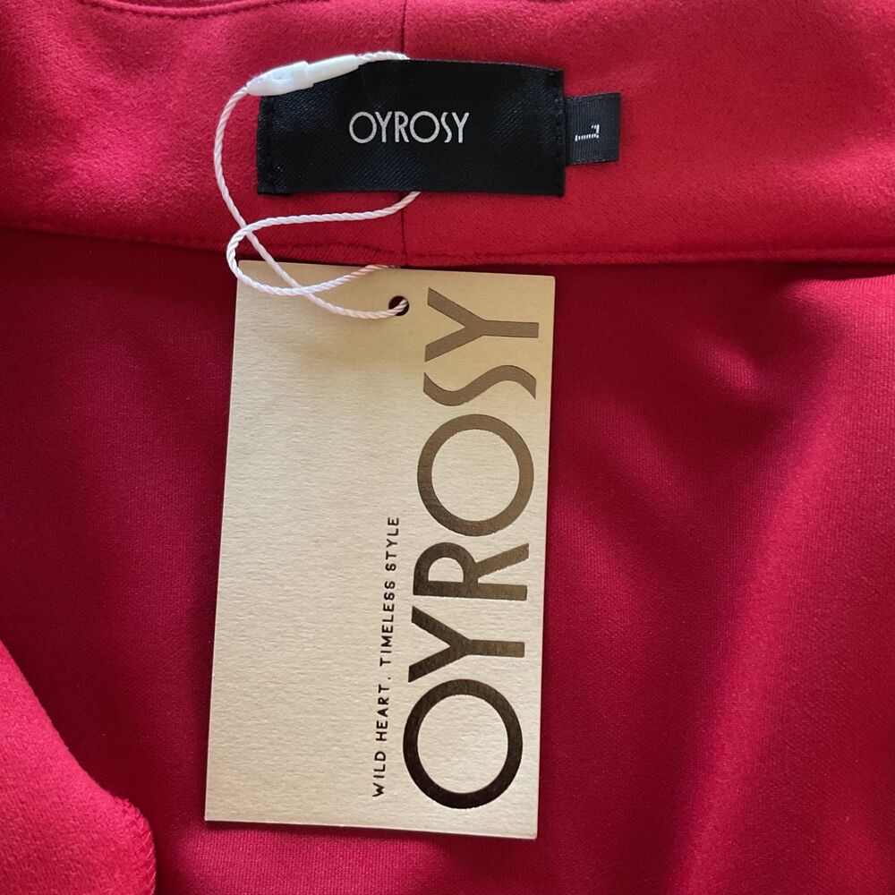 Oyrosy Western Style Embroidered Red Fringed Faux Suede Midi Dress L Festival - Picture 4 of 14